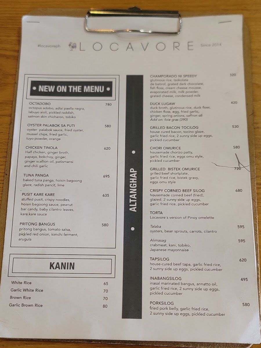 Locavore | BGC Photo Menu 4