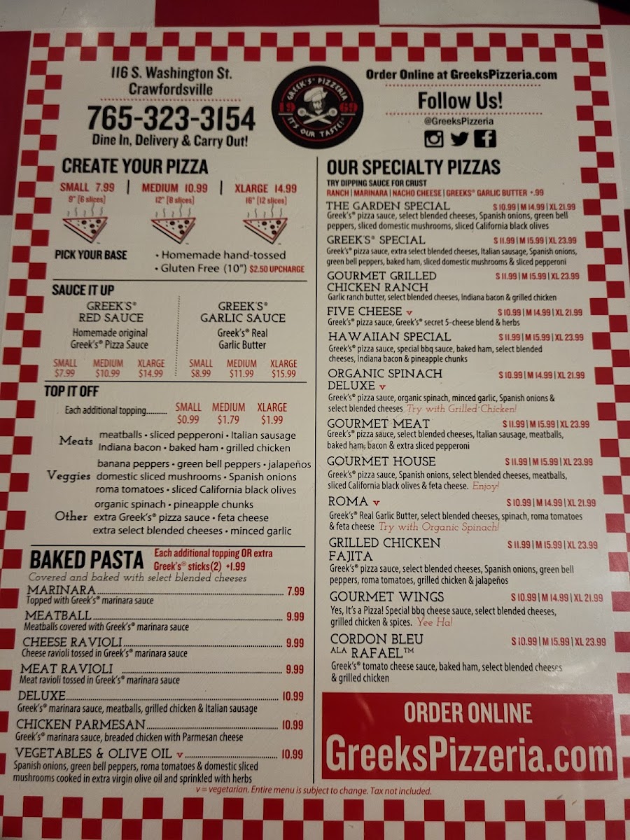 Greek's Pizzeria Photo Menu 4
