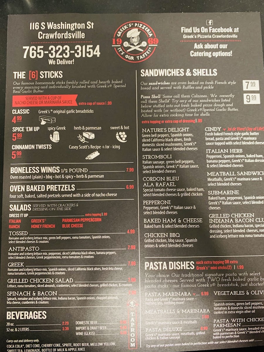 Greek's Pizzeria Photo Menu 5