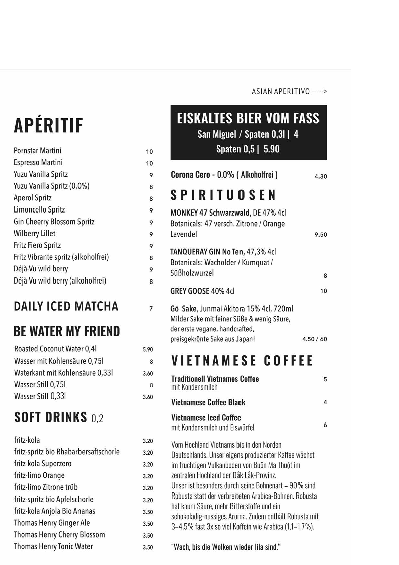 BOME Studio Bremen Photo Menu 1