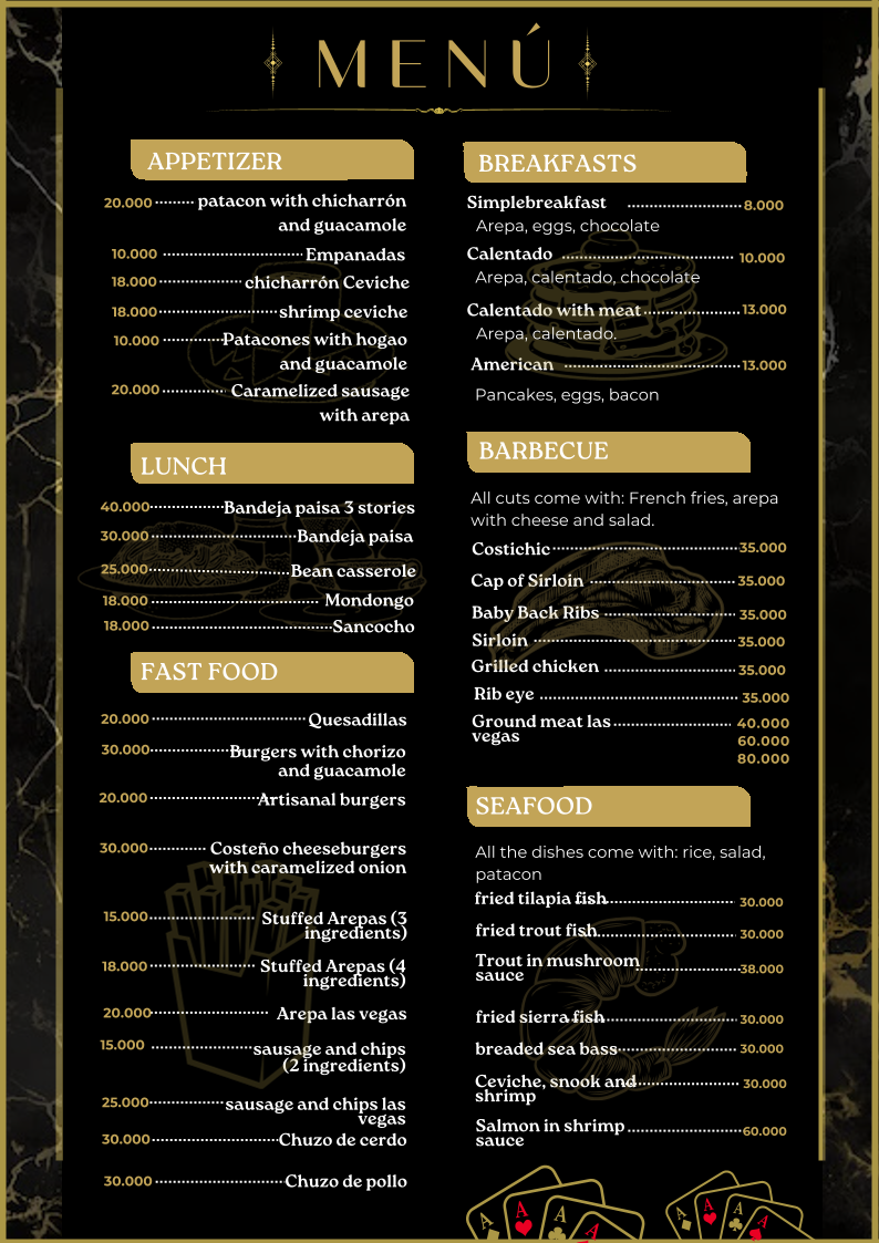 Las Vegas Restaurante Bar Grafitur Photo Menu 2