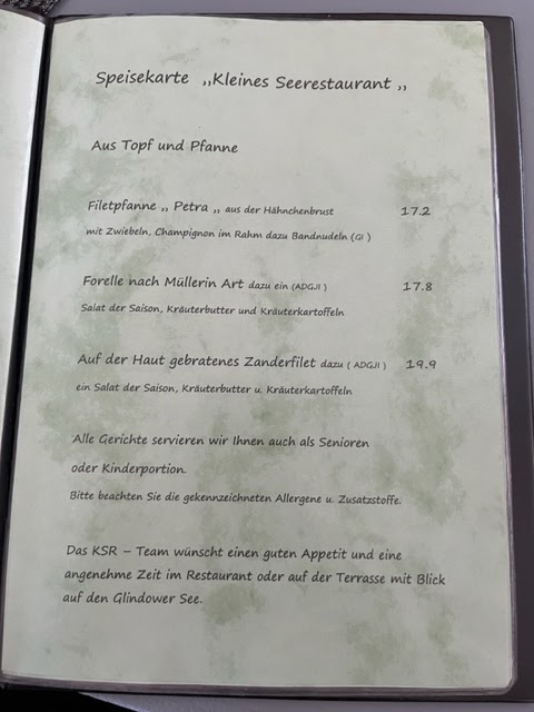 Kleines See-Restaurant Photo Menu 2