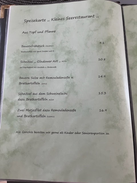 Kleines See-Restaurant Photo Menu 3