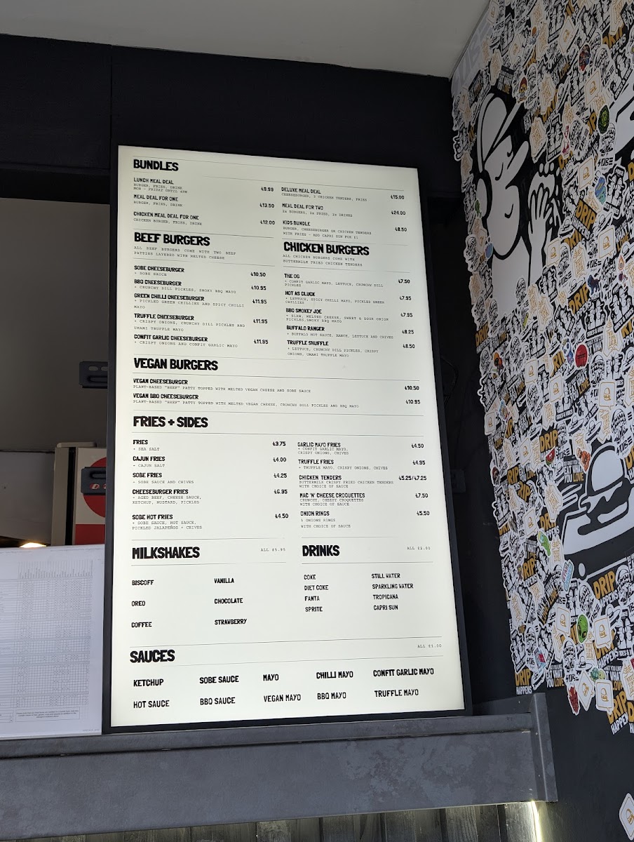 SoBe Burger Edinburgh Photo Menu 2
