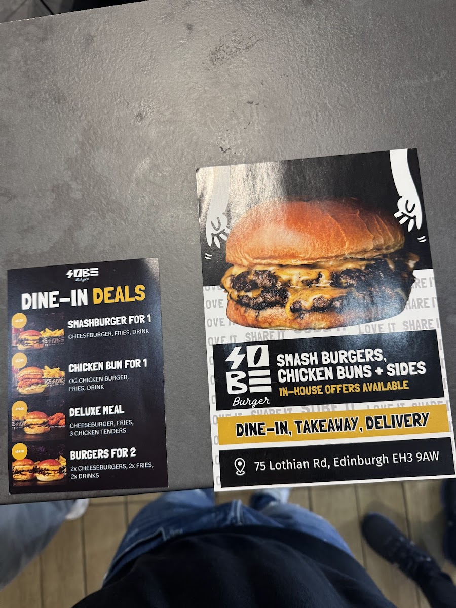SoBe Burger Edinburgh Photo Menu 3