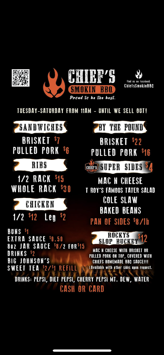Chiefs smokin BBQ Photo Menu 2
