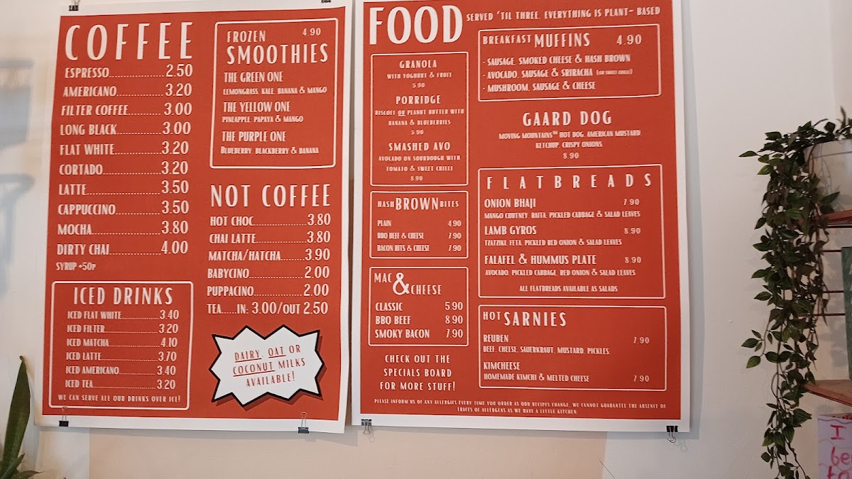 Gaard Coffee Hide - Kelham Photo Menu 2