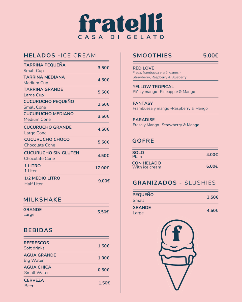 Heladería Fratelli Casa di Gelato Photo Menu 1