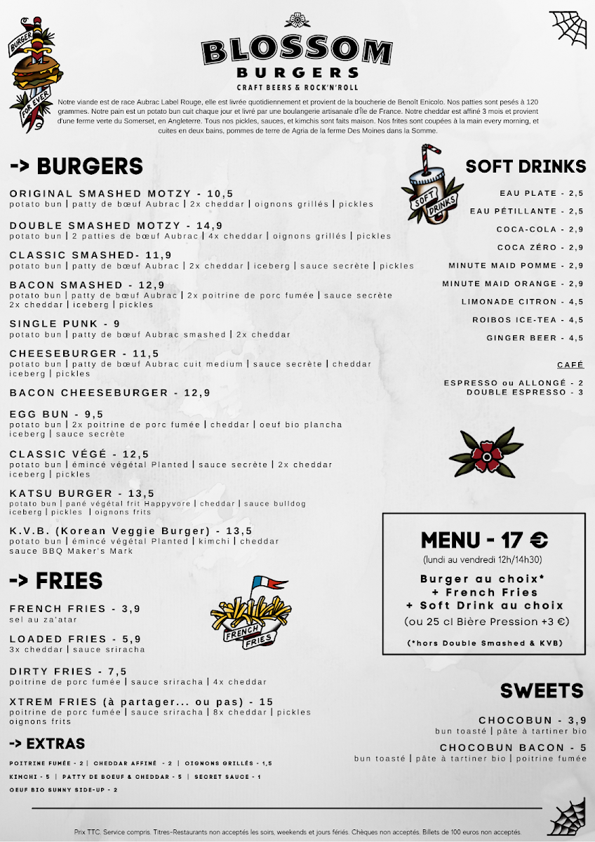 Blossom Burgers Photo Menu 1