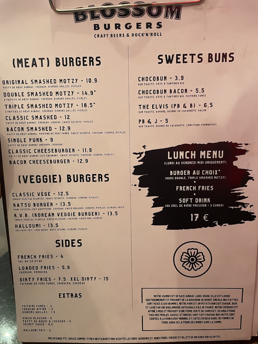 Blossom Burgers Photo Menu 3