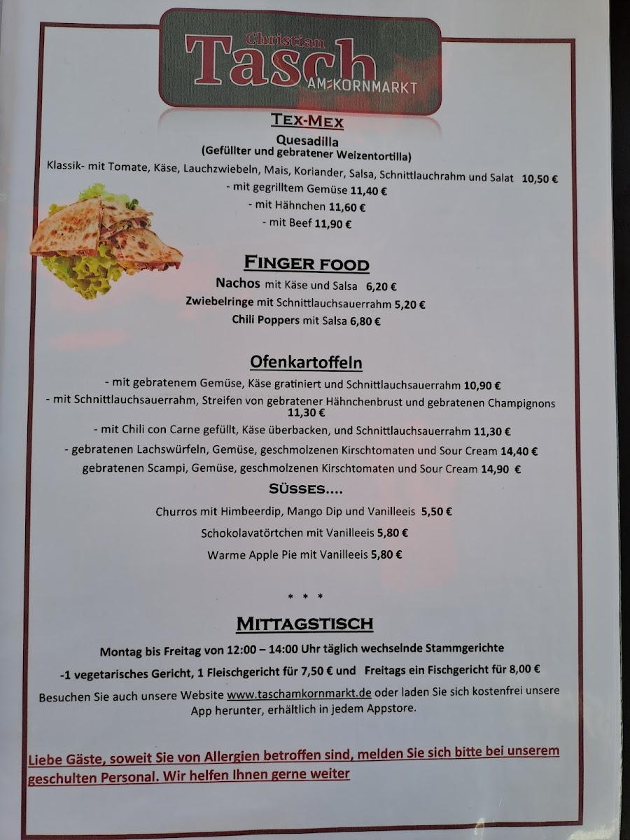Tasch Burger Bar Photo Menu 2