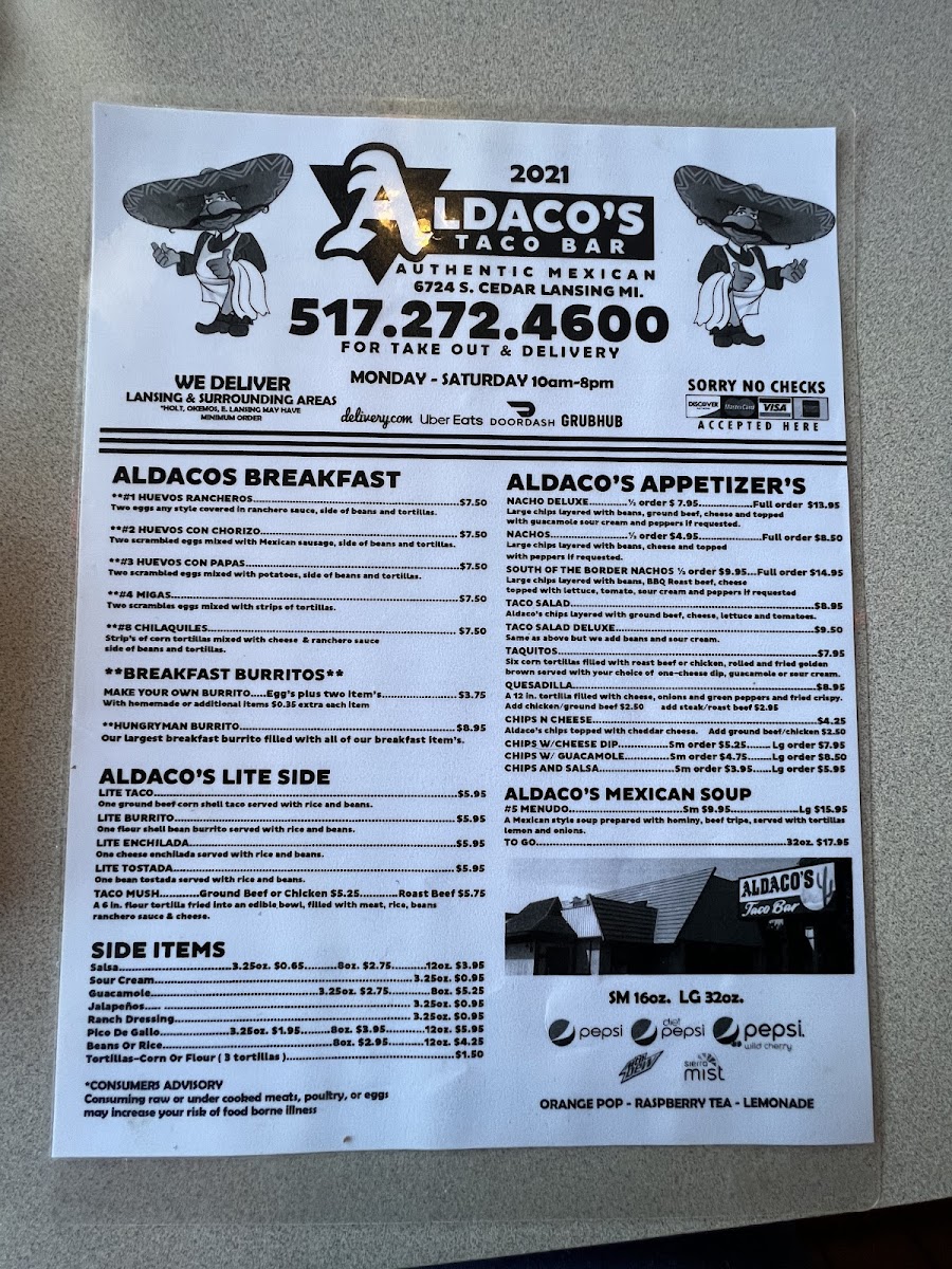 Aldaco's Taco Bar Photo Menu 2