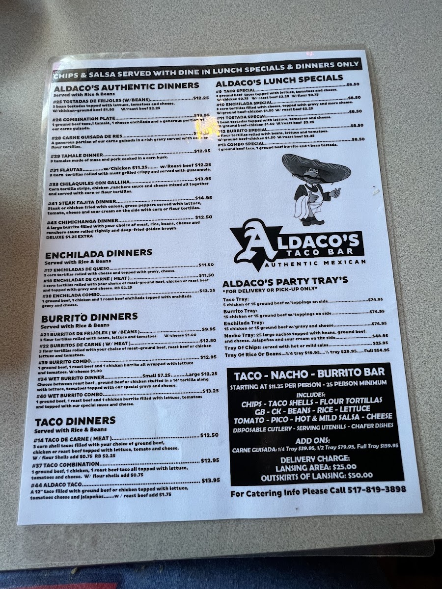 Aldaco's Taco Bar Photo Menu 3