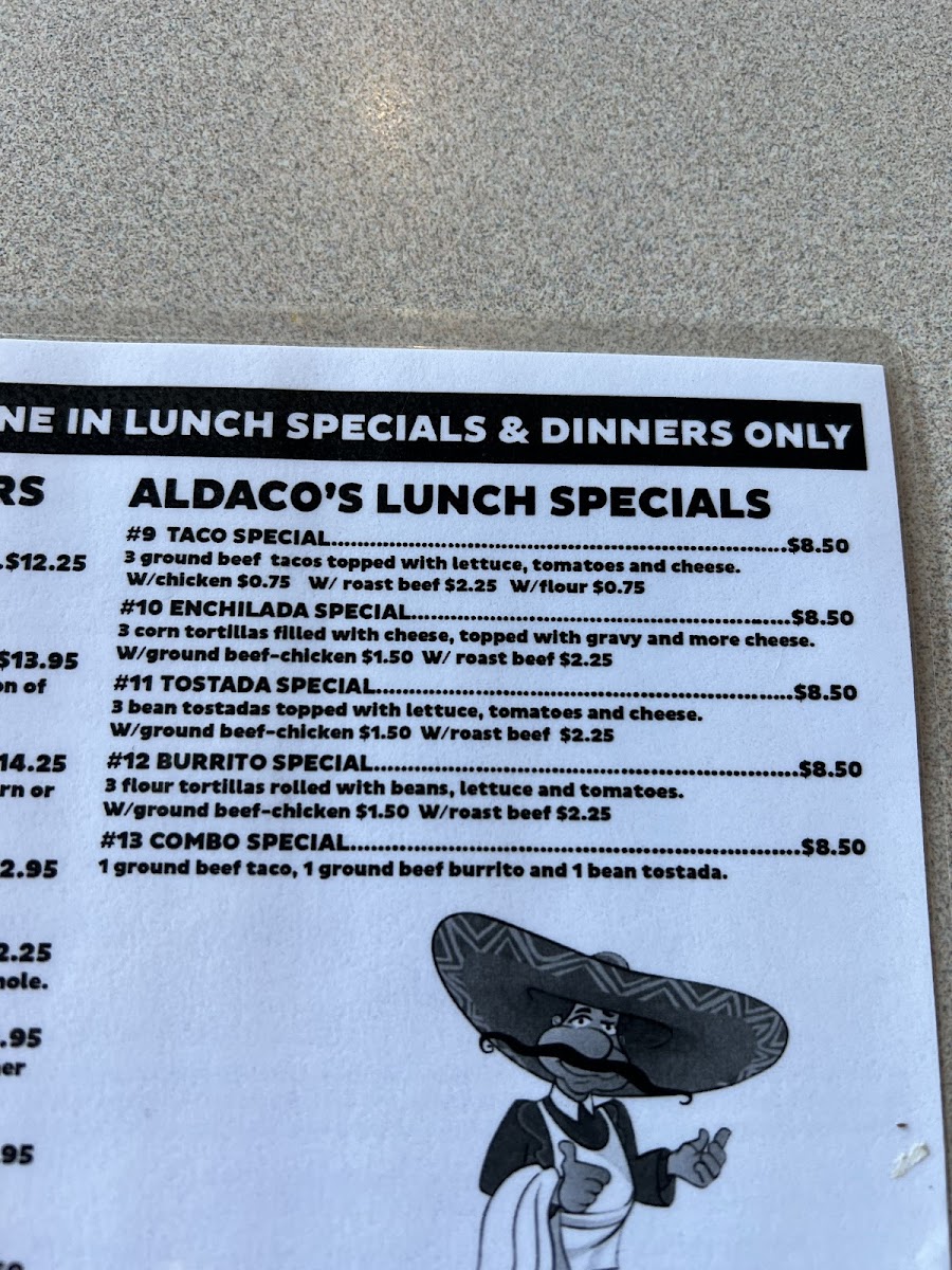 Aldaco's Taco Bar Photo Menu 5
