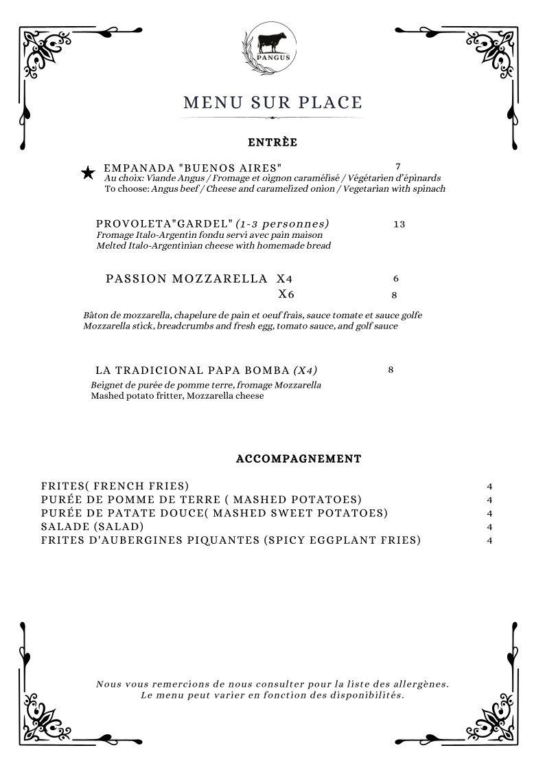 Pangus-Etoile Photo Menu 3