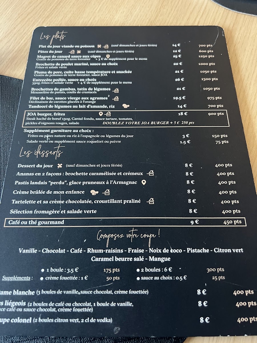 Comptoir JOA de St-Paul-Lès-Dax Photo Menu 1