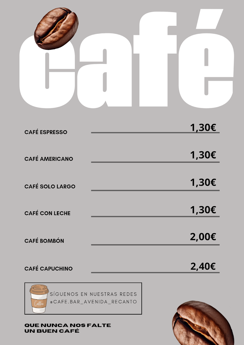 Café Bar Avenida_O'Recanto Photo Menu 1