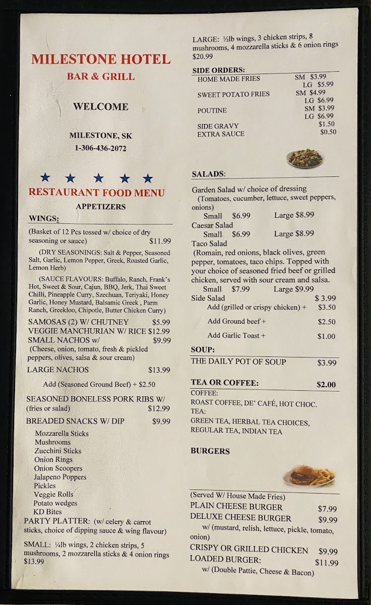 Milestone Hotel Bar and Grill Photo Menu 3