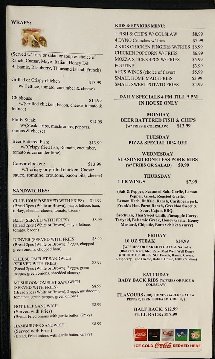Milestone Hotel Bar and Grill Photo Menu 4