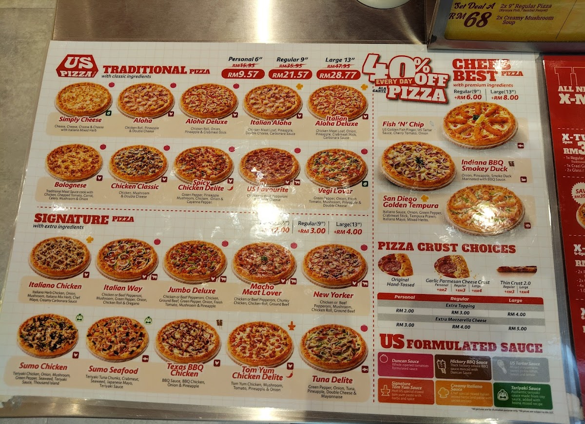 US PIZZA - Taiping, Perak Photo Menu 3