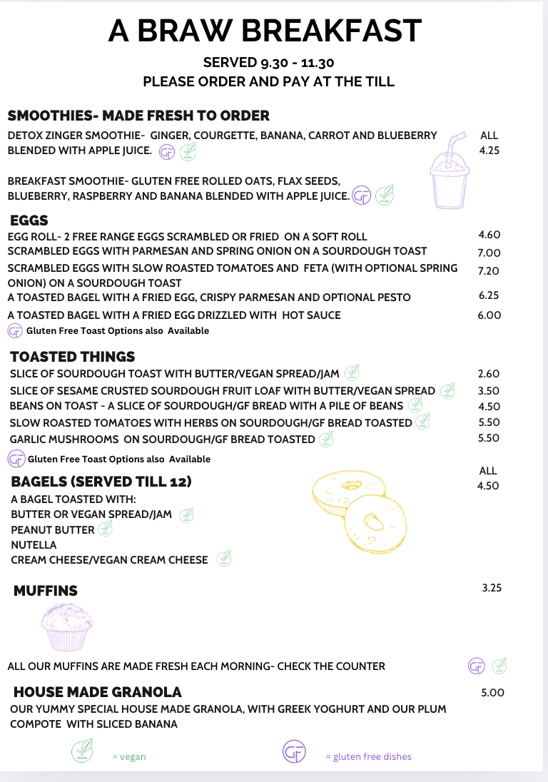 Braw Tea Cafe Photo Menu 2