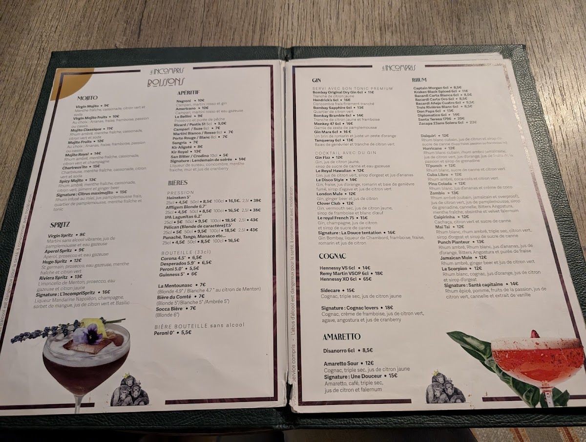Les Incompris Photo Menu 1