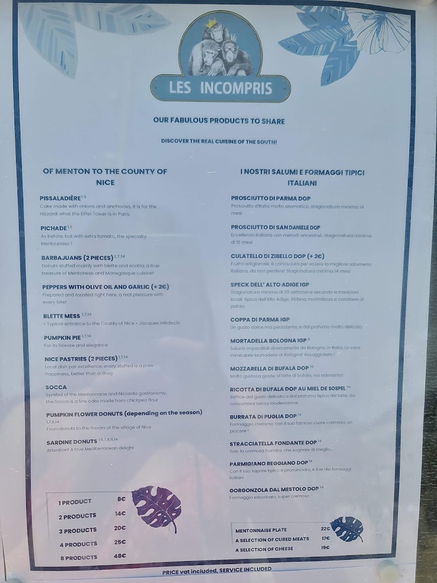 Les Incompris Photo Menu 5