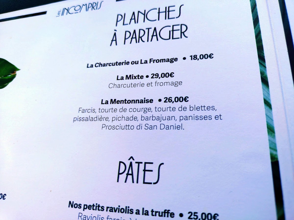 Les Incompris Photo Menu 6