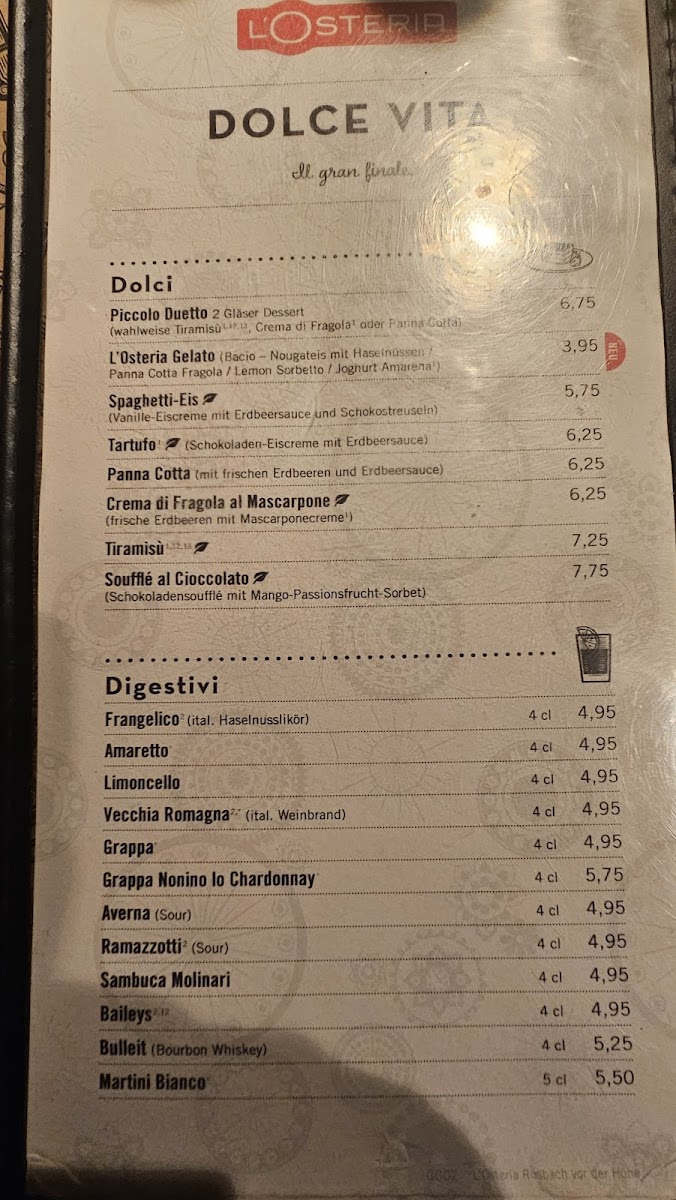 L´Osteria Rosbach vor der Höhe Photo Menu 7