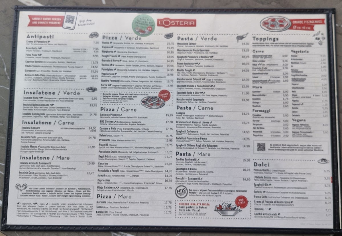 L´Osteria Rosbach vor der Höhe Photo Menu 9