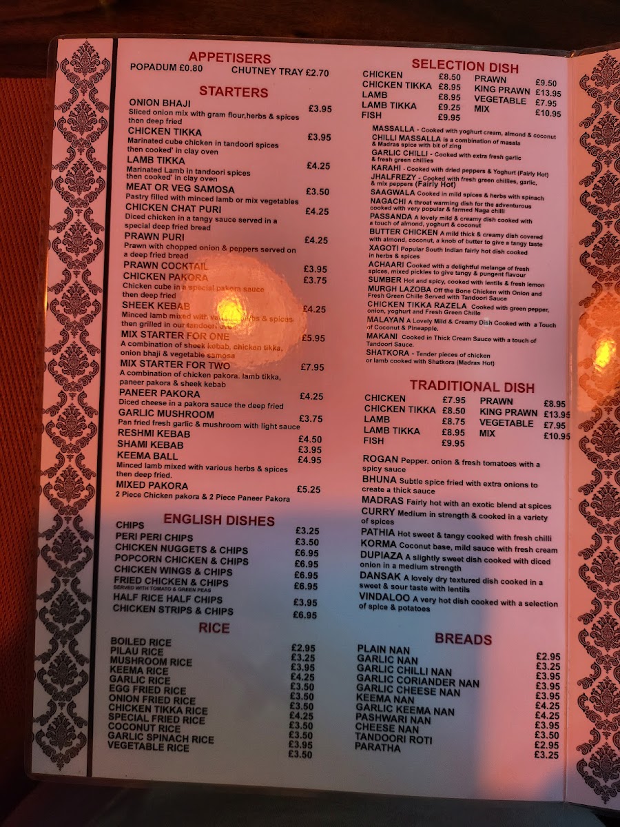 Valley's Spice Indian Restaurant & Takeaway Photo Menu 7