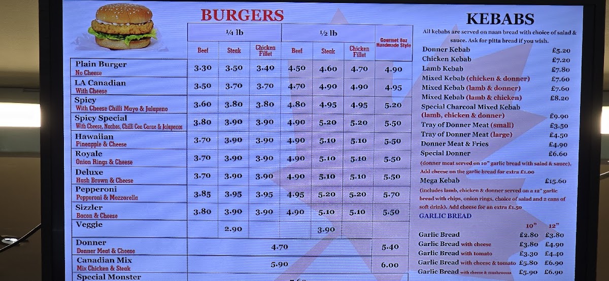 Canadian Charcoal Grill Photo Menu 1