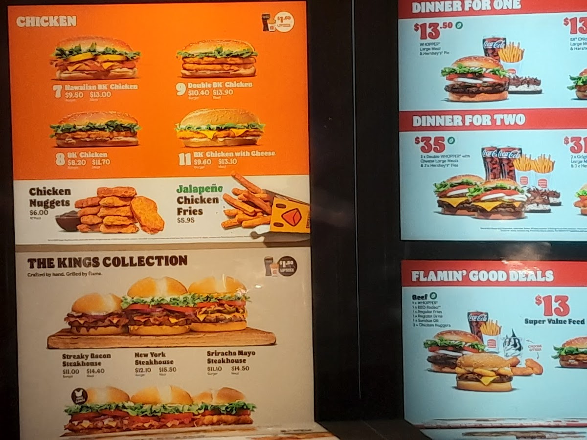 Burger King Sunnybrae Photo Menu 3