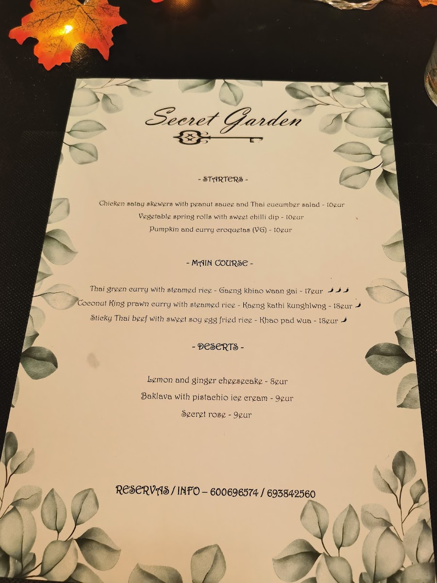 Secret Garden Restaurant Photo Menu 5