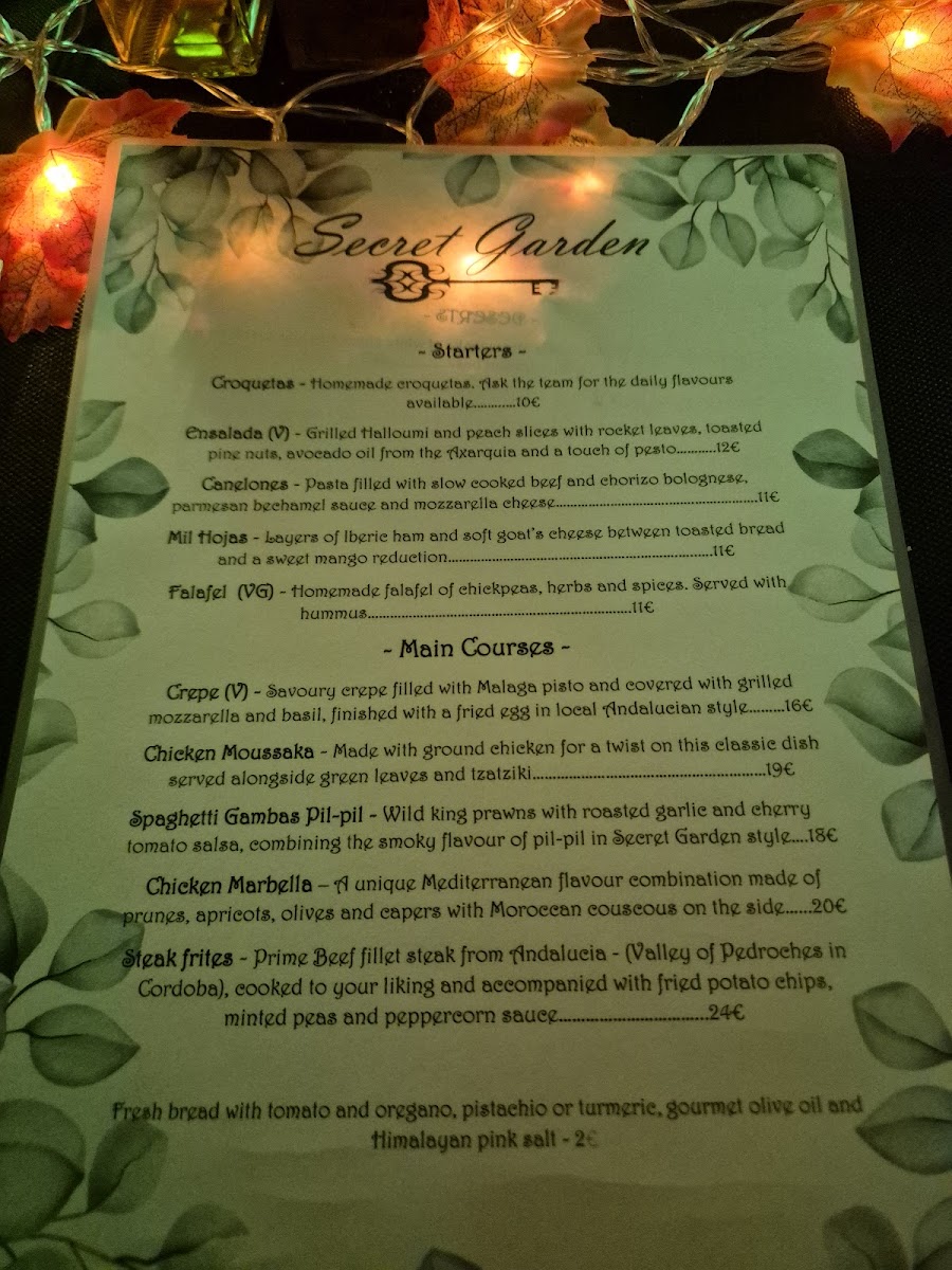 Secret Garden Restaurant Photo Menu 6