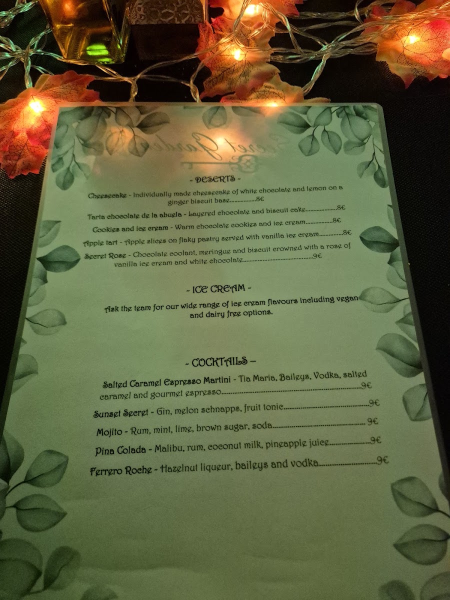 Secret Garden Restaurant Photo Menu 7