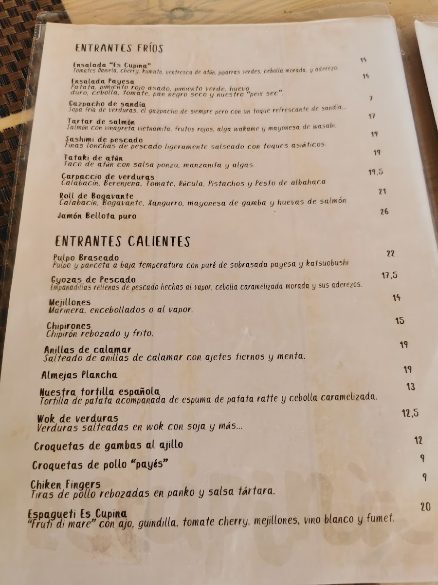 Restaurant Es Cupina Photo Menu 4
