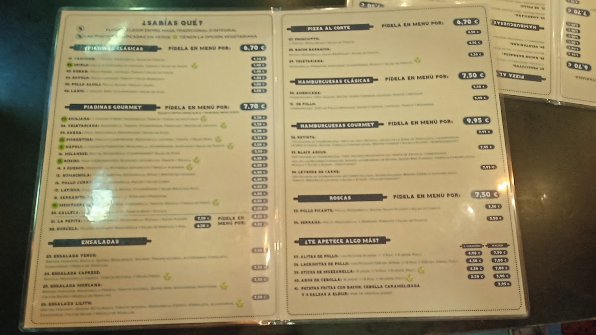 Piadine Photo Menu 1