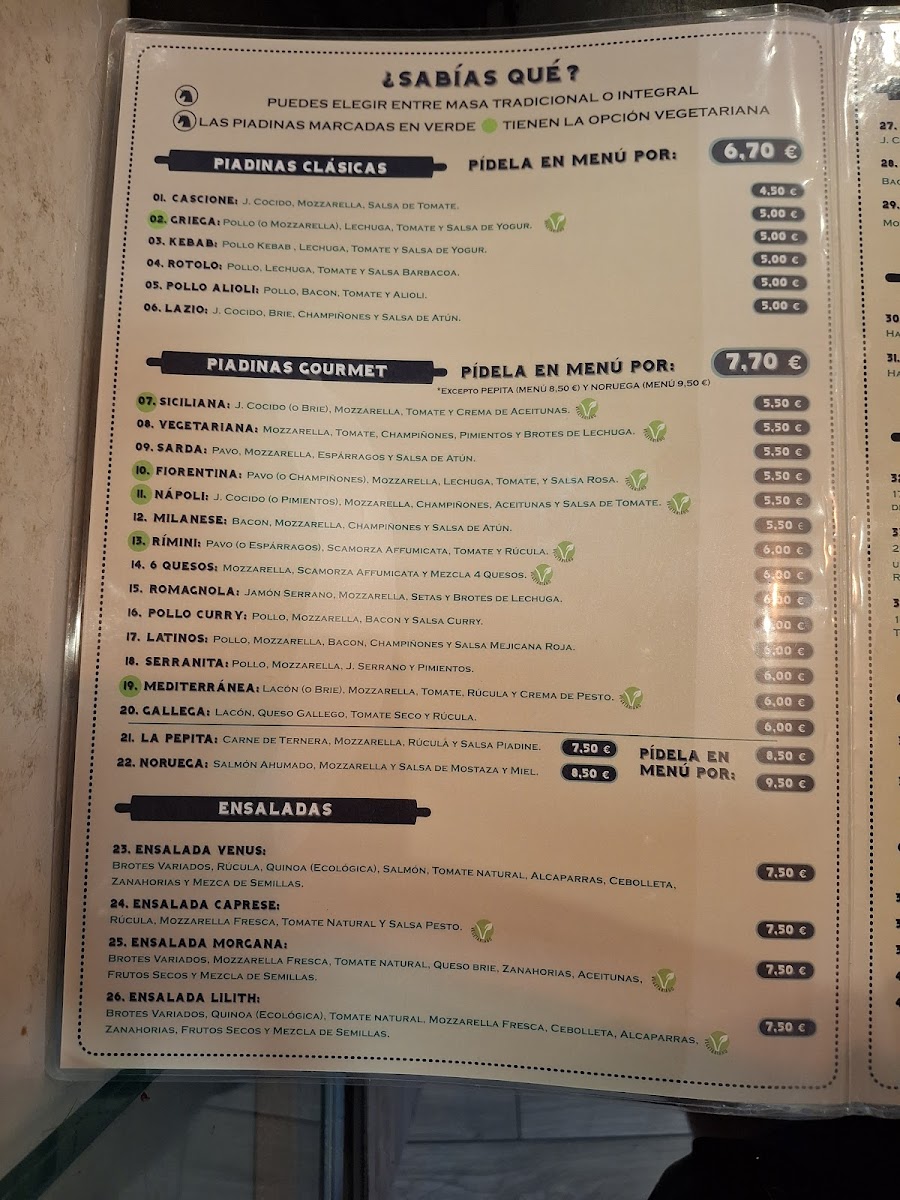 Piadine Photo Menu 9