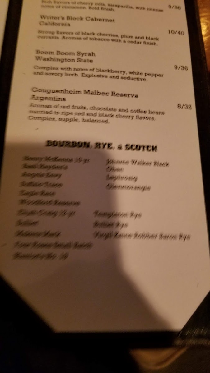 Maybank Public House Photo Menu 10