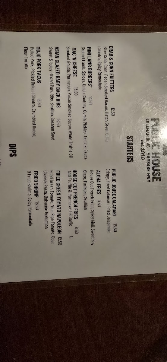 Maybank Public House Photo Menu 6