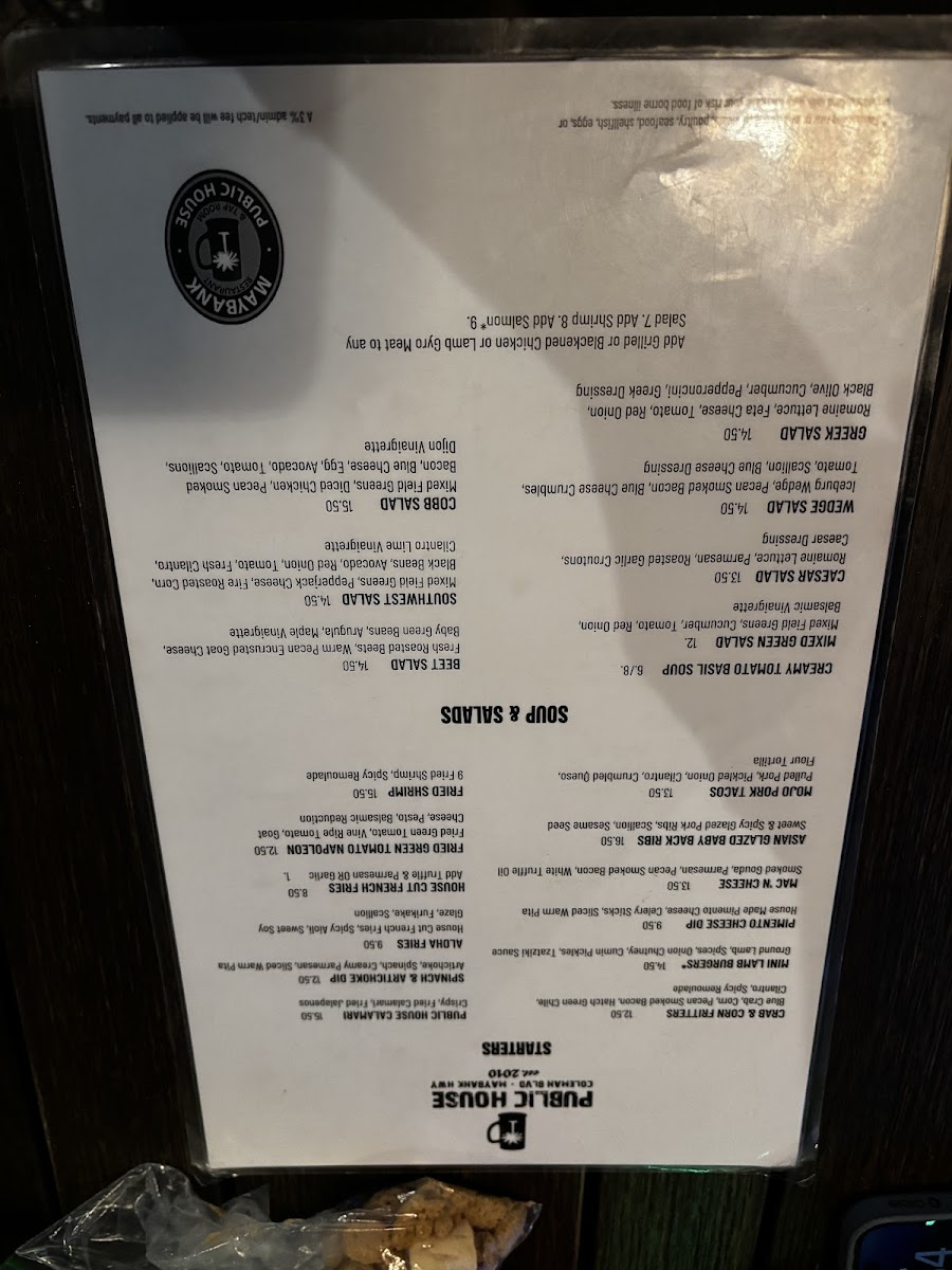Maybank Public House Photo Menu 7