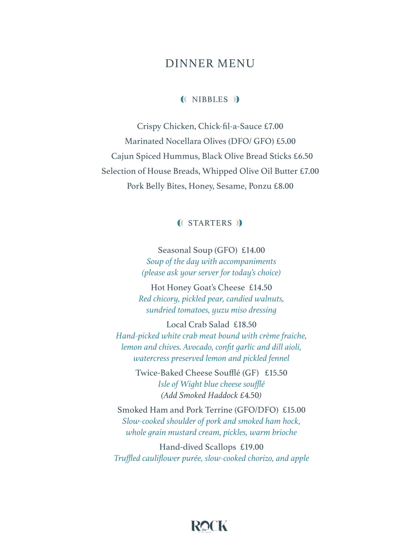 The Rock Restaurant Freshwater Bay Photo Menu 2