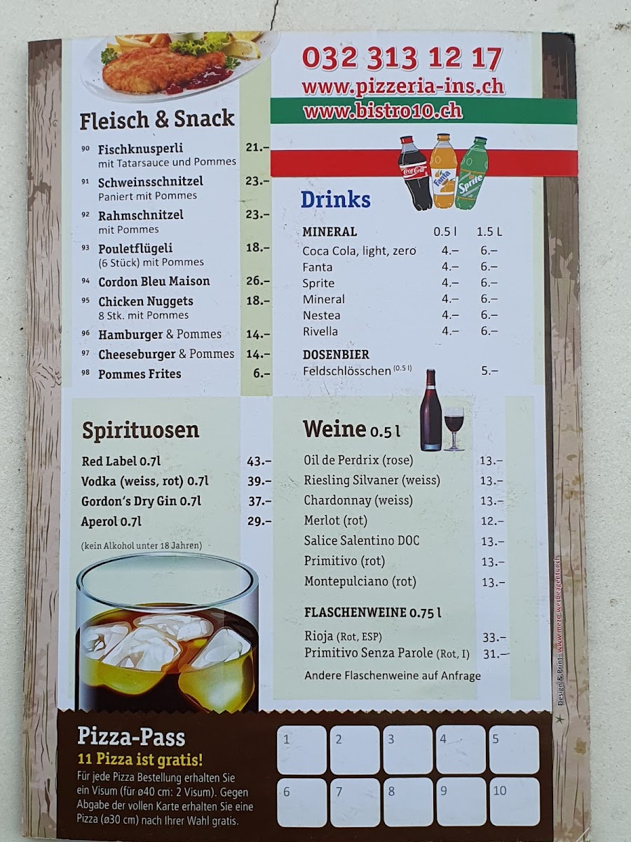 Pizzeria Ins & Bistro 10 Photo Menu 1