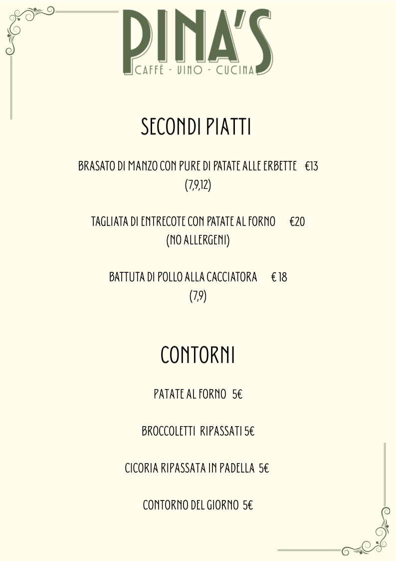 Pina's | Caffé vino e cucina Photo Menu 3
