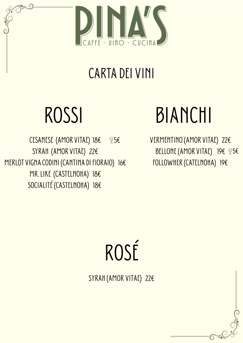 Pina's | Caffé vino e cucina Photo Menu 5