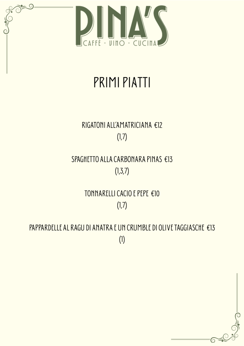 Pina's | Caffé vino e cucina Photo Menu 6