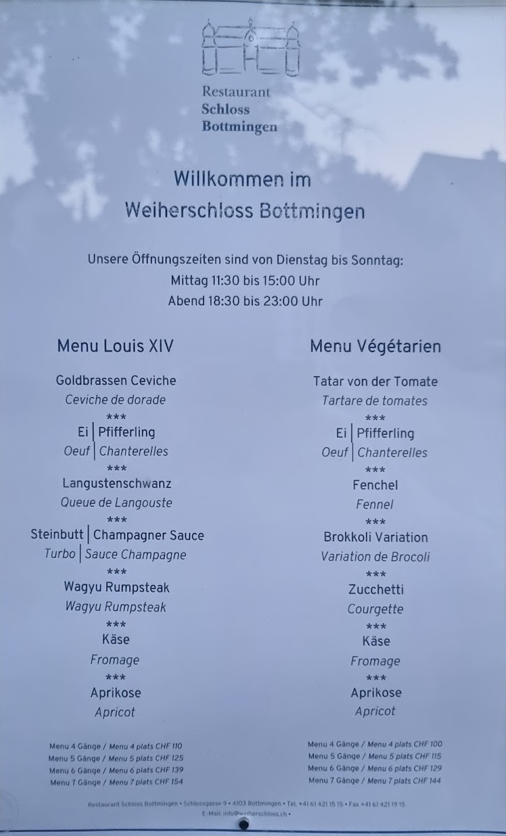 Bottmingen Castle Photo Menu 2