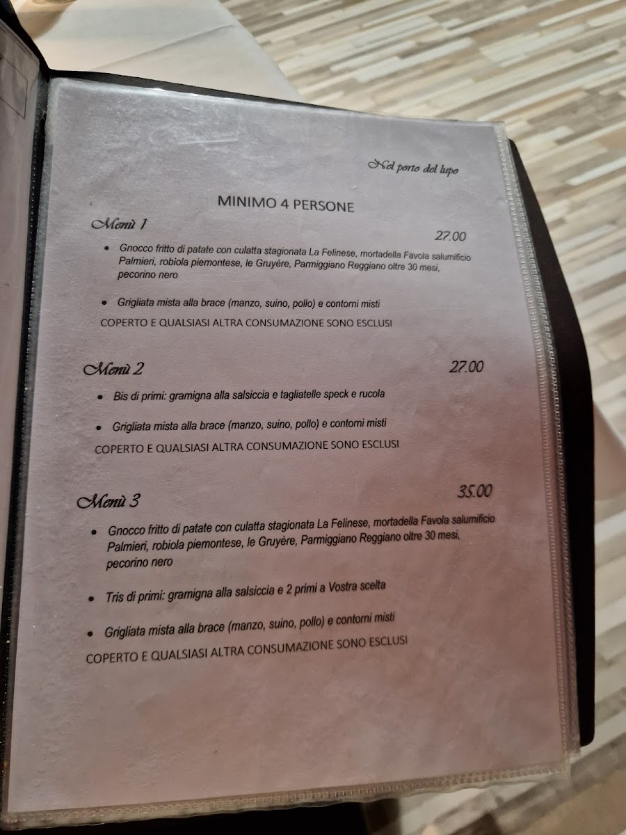 Nel Porto del Lupo Photo Menu 2