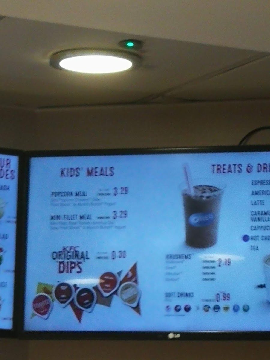 KFC Tottenham Court Road Photo Menu 3
